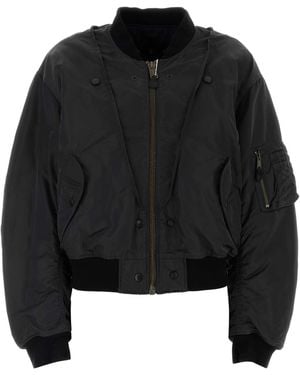 Maison Margiela Slate Nylon Bomber Jacket - Black