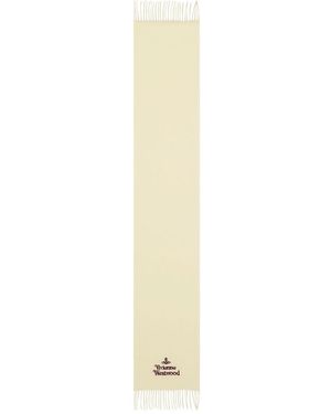 Vivienne Westwood Embroidered Wool Scarf - White