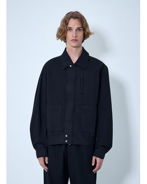 Dries Van Noten Cotton Jacket With Snap Fastening - Blue