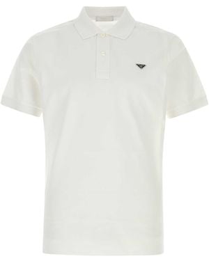 Prada Piquet Polo Shirt - White