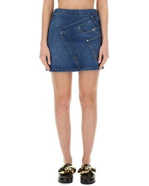 JW Anderson Denim Miniskirt, Size 8 - Blue