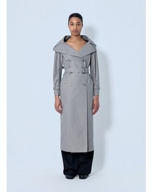 Max Mara Long Trench Coat - Blue