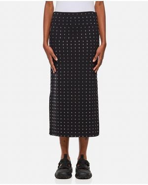 Sportmax Nome Crystal Lycra Midi Skirt - Black