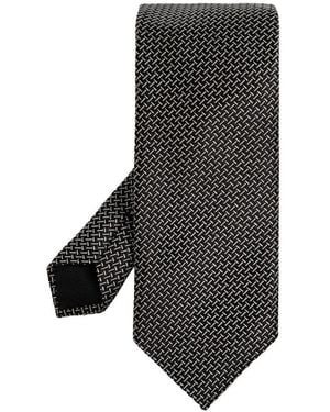 Tom Ford Silk Tie With Geometric Pattern - Black