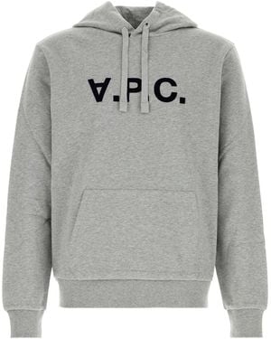 A.P.C. Melange Stretch Cotton Sweatshirt - Gray
