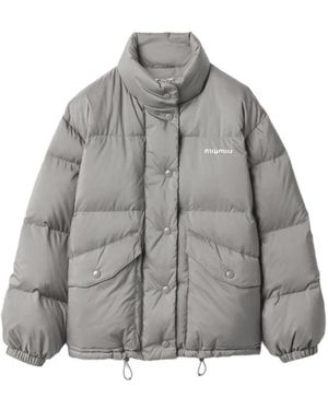 Miu Miu Medium Down Coat - Gray