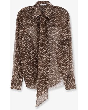 Brunello Cucinelli Sheer Silk Shirt - Brown
