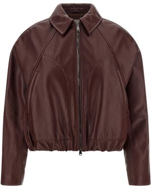 Brunello Cucinelli Calfskin Leather Jacket Clothing - Brown