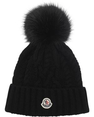 Moncler Logo Hat - Black