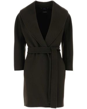 Max Mara S Maxmara Dark Wool Messi Coat - Black