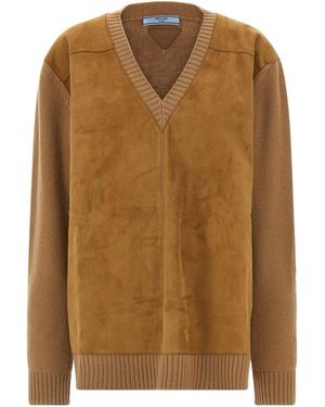 Prada Suede Sweater - Brown
