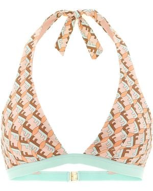 Fendi 'Ff Waves' Bikini Top - Natural