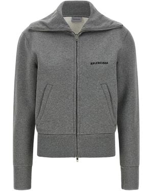 Balenciaga 'Slim Zip' Sweatshirt - Gray