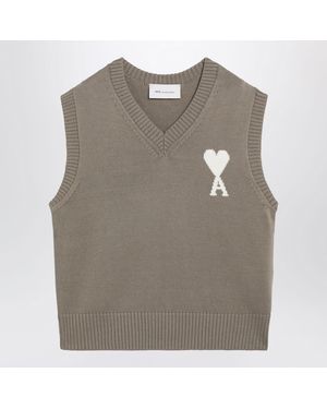 Ami Paris Ami De Coeur Vest - Gray