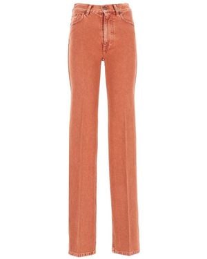 Chloé High-Waisted, Straight-Leg Jeans - Orange