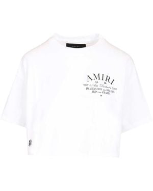 Amiri Arts District Cropped Cotton Tee - White