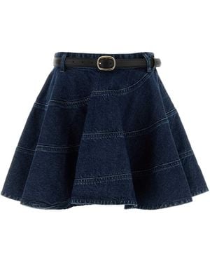Self-Portrait Self Portrait Denim Mini Skirt - Blue