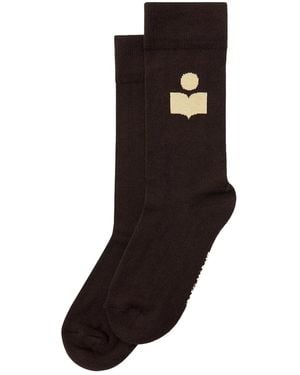 Isabel Marant Siloki Logo Socks - Black