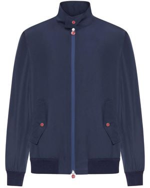Kiton Technical Fabric Bomber Jacket - Blue