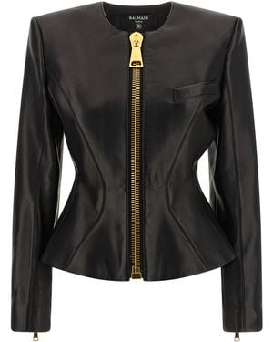 Balmain Leather Jacket - Black