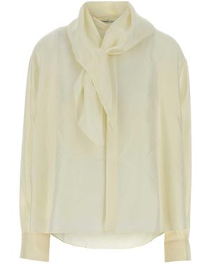 Carven Ivory Silk Shirt - White