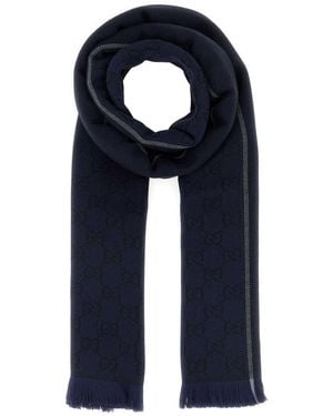 Gucci Wool Scarf 183 X 47 Cm For - Blue