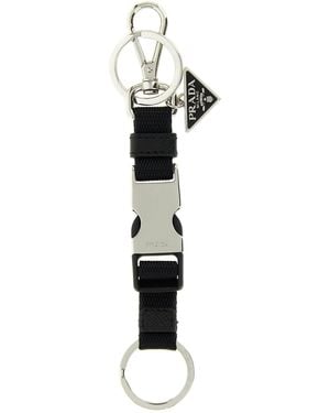 Prada Nylon Keyring - White