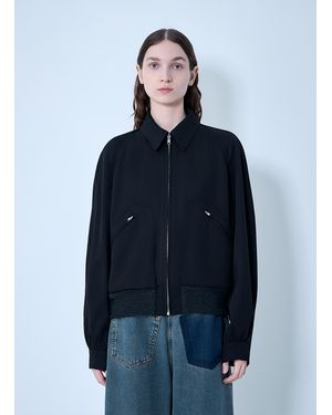 Maison Margiela Zip-Front Wool-Blend Jacket - Blue