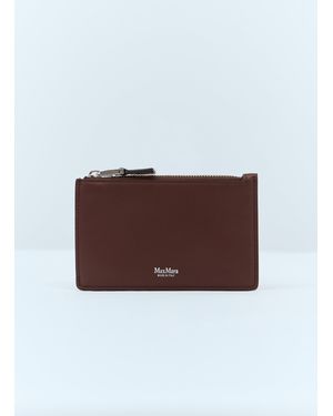 Max Mara Embossed Logo Leather Cardholder - Brown