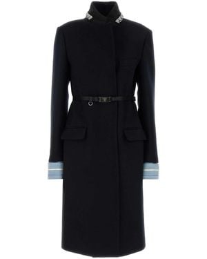 Prada Midnight Wool Coat - Black