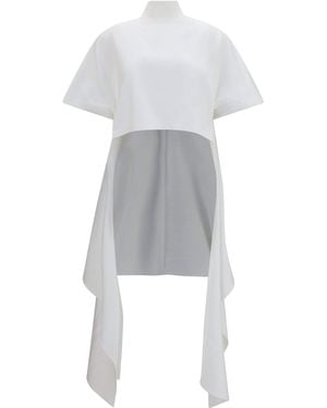 Alaïa Alaïa Asymmetric Cotton T-Shirt - White