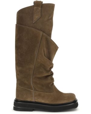 The Attico La Passeggiata Suede Boots - Green