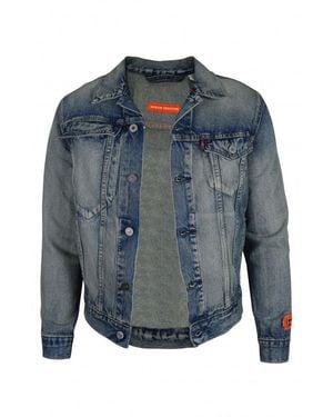 Heron Preston Washed Denim Collaboration Jacket - Blue