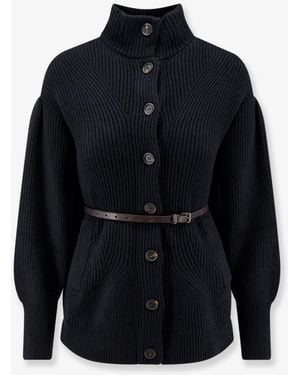 Brunello Cucinelli Wool, Cashmere And Silk Blend Cardigan - Blue