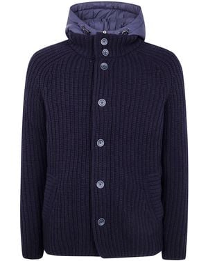 Herno Knit Under Waist Knit Jacket - Blue