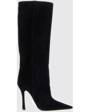 Gucci Naomi Suede Knee-High Boots With Stiletto Heel - Black