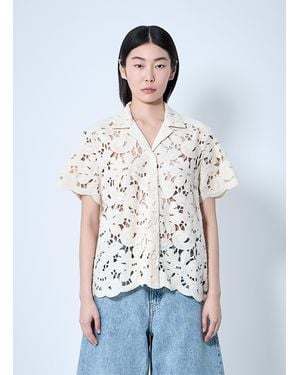 Moncler Short Sleeve Button-Down Shirt - White