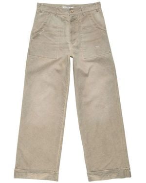 Acne Studios Logo-Patch Wide-Leg Pants - White