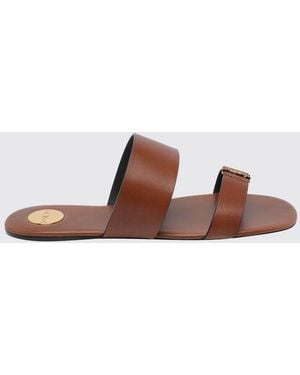 Saint Laurent Heeled Sandal Leather - Brown