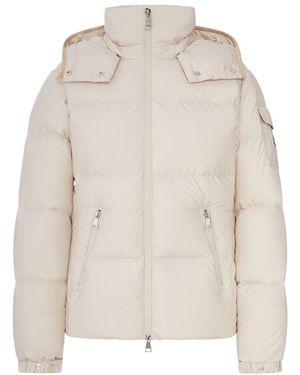 Moncler Fourmines Short Down Jacket With Hood - Natural