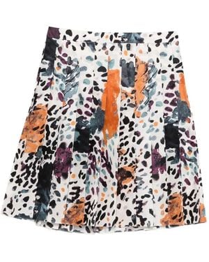 Fendi Ivory Printed Silk Skirt - White