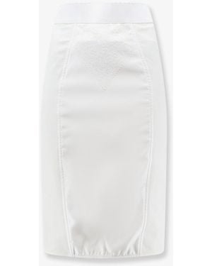 Dolce & Gabbana Satin And Powernet Midi Skirt - White