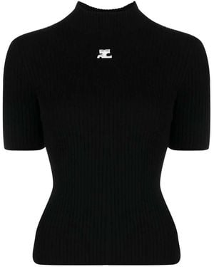 Courreges Reedition Knitted Tshirt - Black