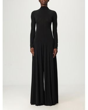 Alaïa Wide Leg Viscose Jumpsuit - Black
