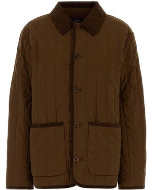 A.P.C. Stretch Nylon Leone Jacket - Brown