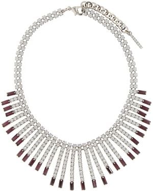 Alessandra Rich Embellished Metal Necklace - White