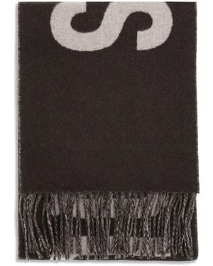 Jacquemus Fringes Wool Scarf - Black