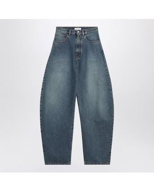 デニム・ジーパン ALAIA ROUNDED BLUE JEANS WITH FADED EFFECT ALAÏA High Waisted Round Jeans in Denim | ALAÏA US