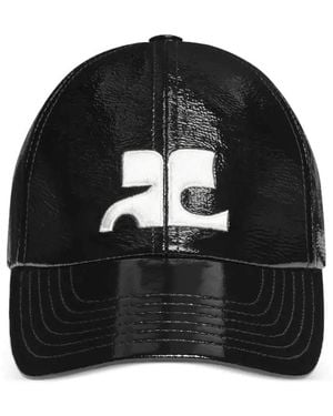 Courreges Cap With Vinyl Ac Logo - Black