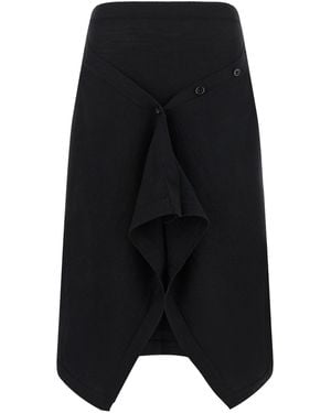 Lemaire Button Asymmetrical Skirt - Black
